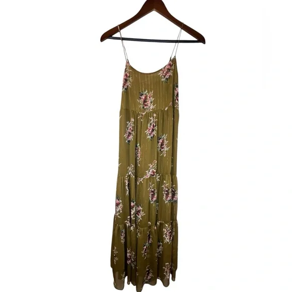 Madewell Cami Tier Midi Dress in Metallic Classic Corsage, L3323 - Picture 4 of 8